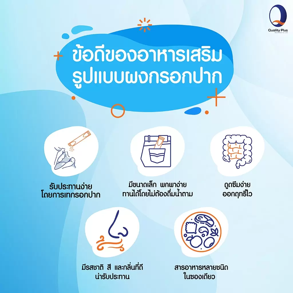 ข้อดีของอาหารเสริมรูปแบบผงกรอกปาก